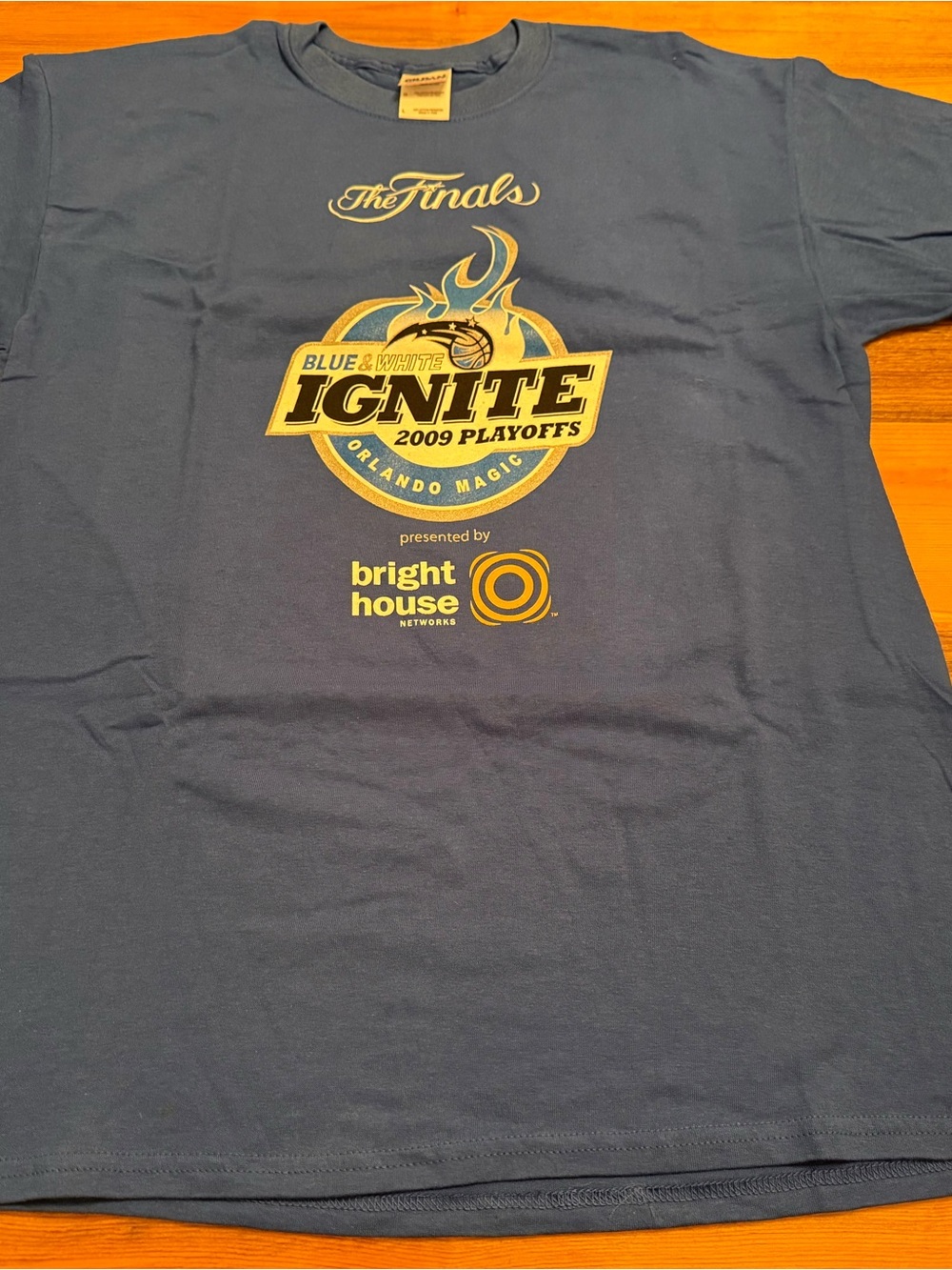 Orlando Magic Basketball Ignite 2009 Playoffs Finals Blue Graphic T-Shirt